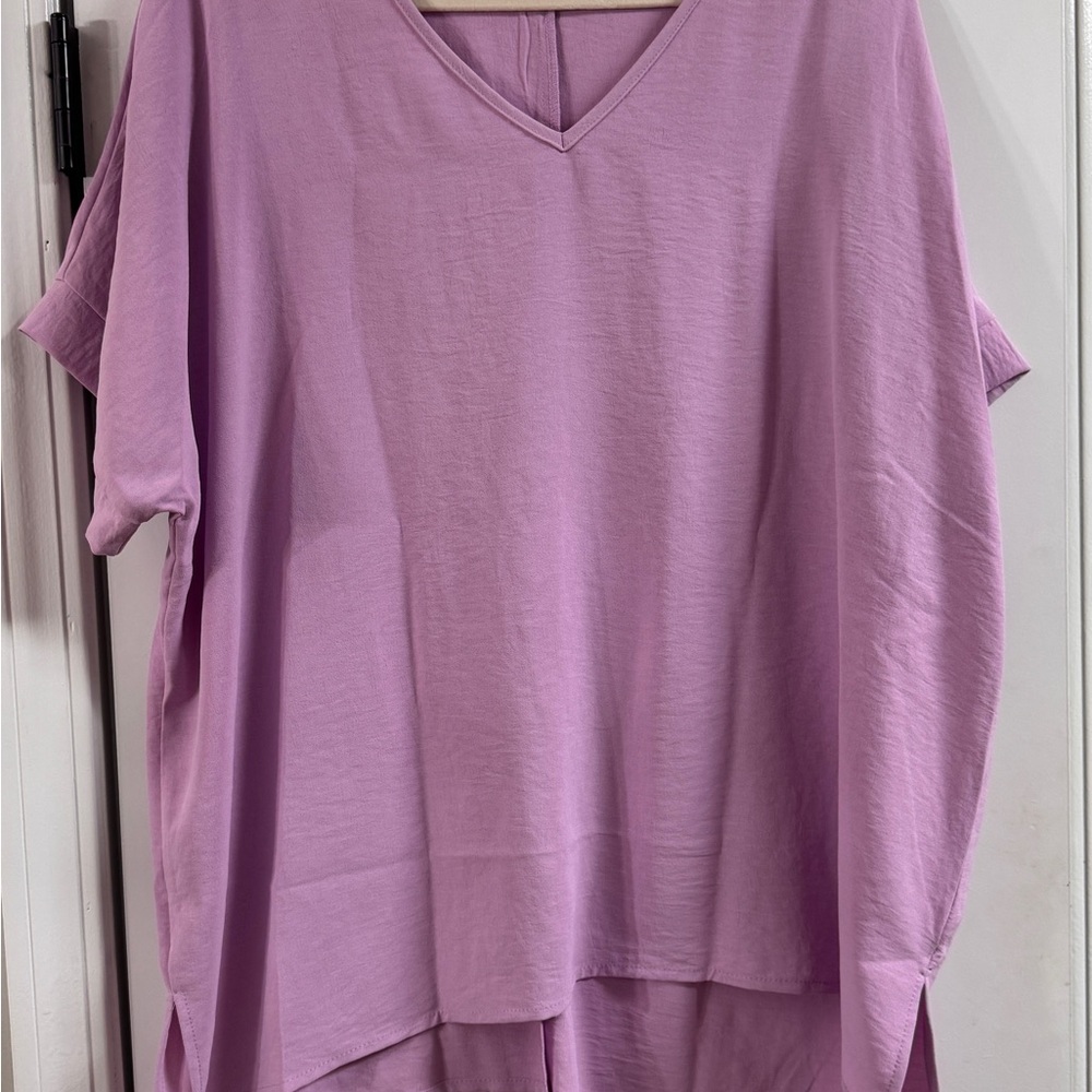 Lavender V-Neck Women's Top